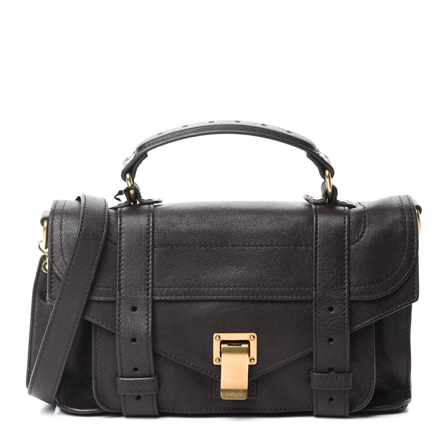 Proenza Schouler Lambskin Tiny PS1 Satchel Dark Chocolate 1 of 12