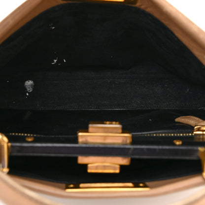 Fendi Calfskin Medium Peekaboo Iconic Satchel Tan 17 of 37