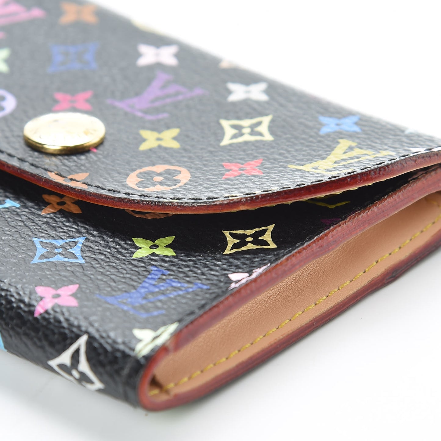 Monogram Multicolor Business Card Holder Black