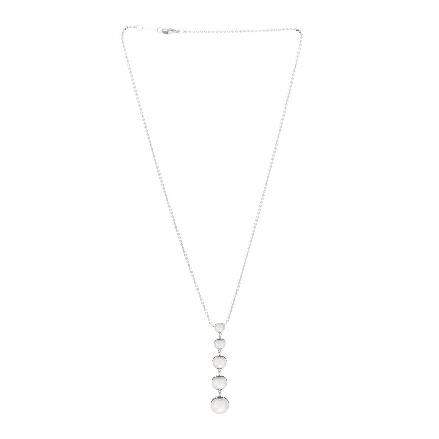 Sterling Silver Graduated Ball Drop Necklace