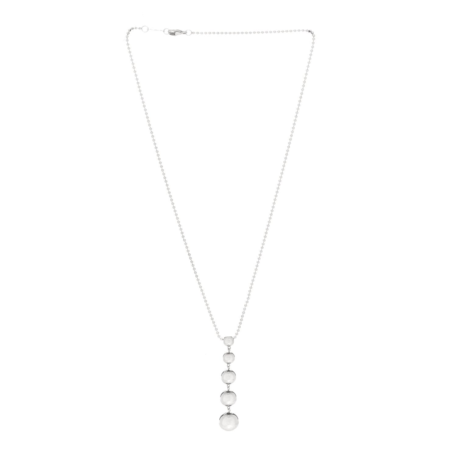 Tiffany Sterling Silver Graduated Ball Drop Necklace 3 of 4