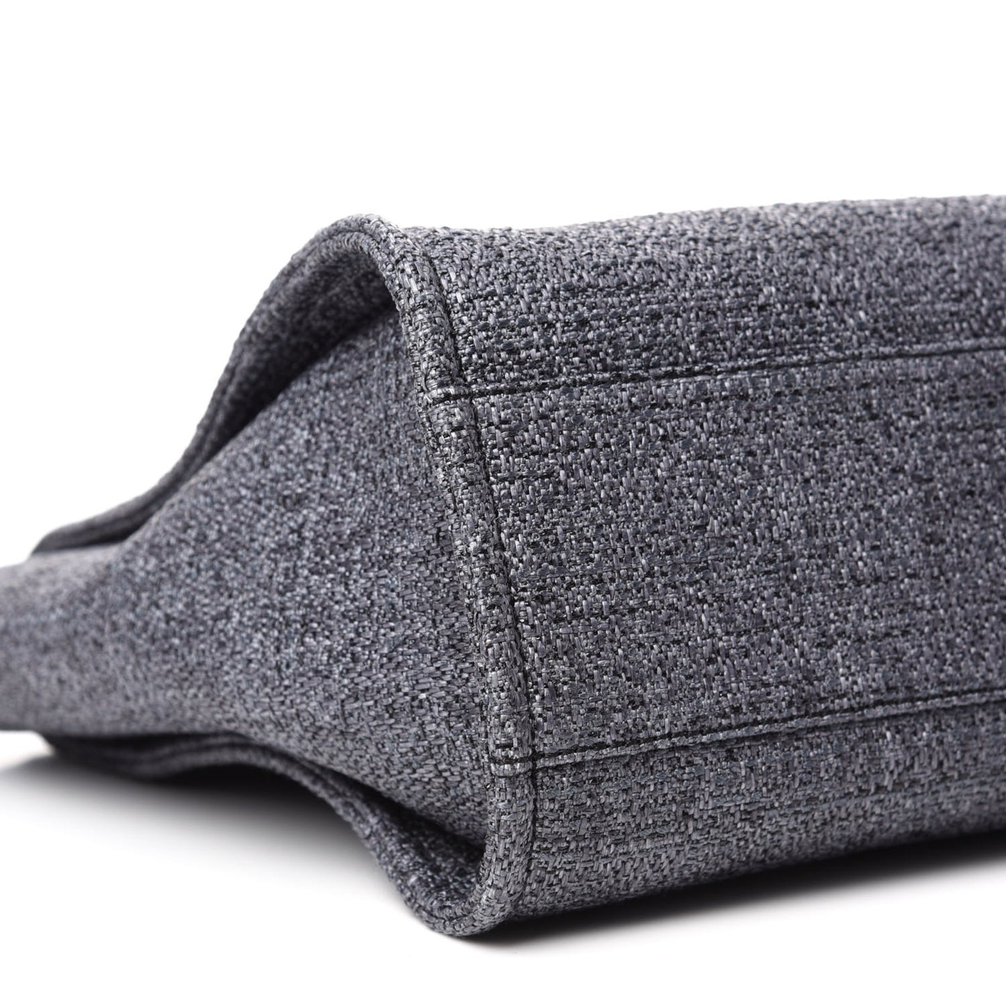 Woven Straw Raffia Small Deauville Tote Charcoal