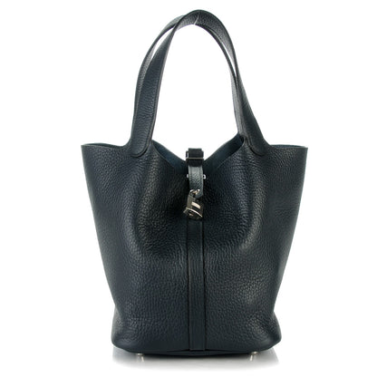 Hermes Taurillon Clemence Picotin Lock 22 MM Bleu Obscur 1 of 7