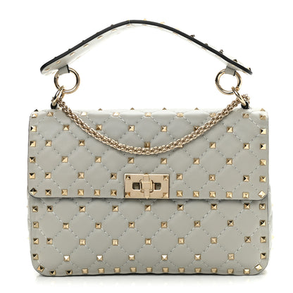 Valentino Garavani Nappa Medium Rockstud Spike Shoulder Bag Opal Grey 1 of 12