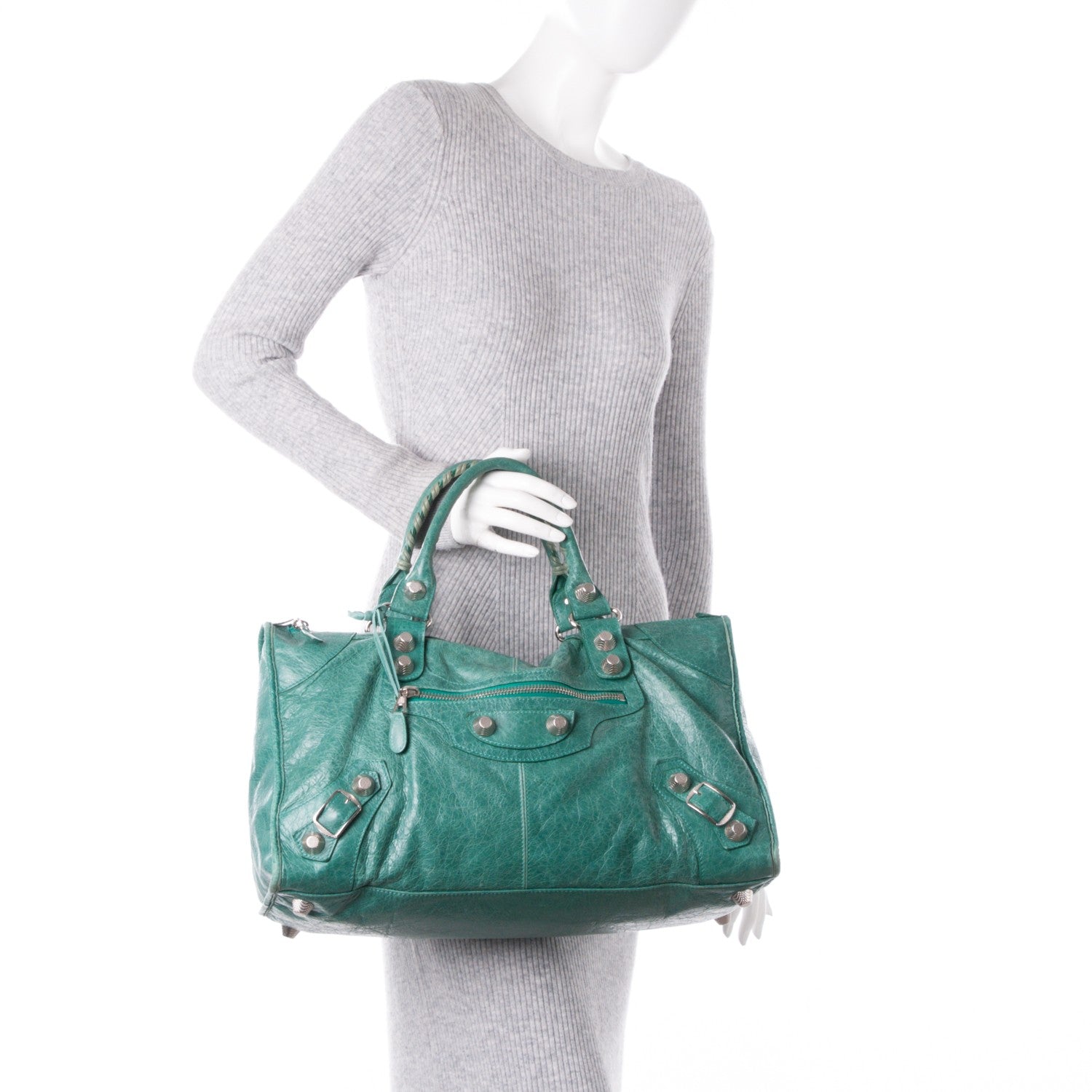 Balenciaga Agneau Giant 21 Silver Hardware Work Vert Sauge 2 of 7