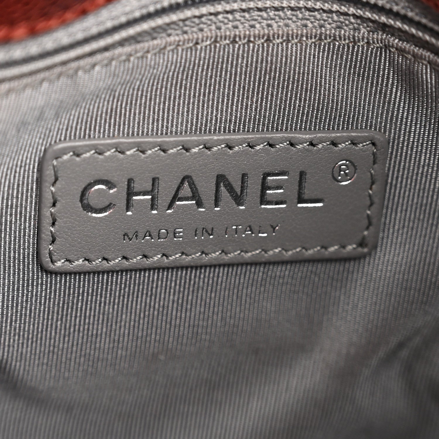 Chanel Crumpled Grained Calfskin Quilted Medium Elastic Tote Burgundy 6 of 12