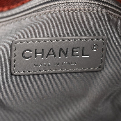 Chanel Crumpled Grained Calfskin Quilted Medium Elastic Tote Burgundy 6 of 12
