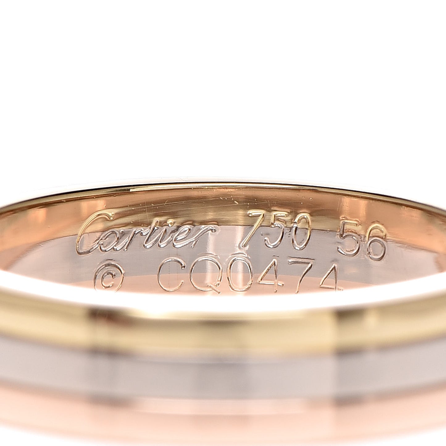 18K Pink White Yellow Gold 4.8mm Vendome Louis Cartier Wedding Band Ring 56 7.25