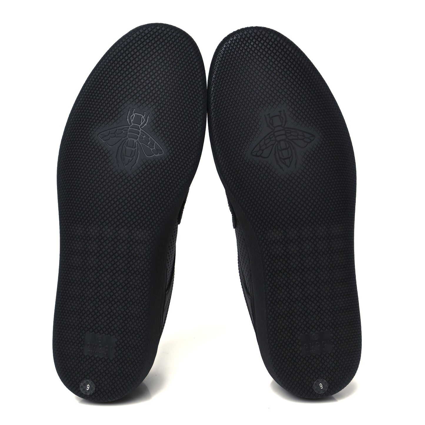 Calfskin Perforated Mens G75 Sneakers 9 Black