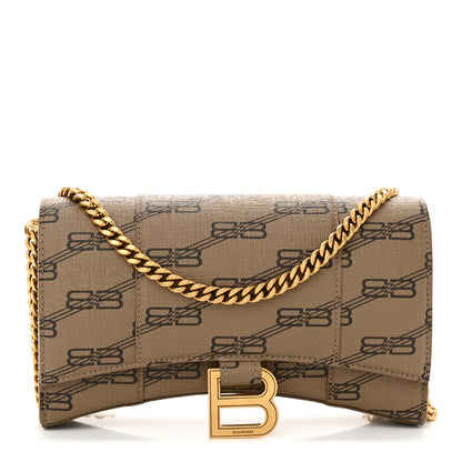 Balenciaga Coated Canvas BB Monogram Hourglass Chain Bag Beige Brown 1 of 11