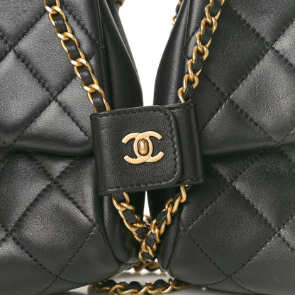 Chanel Lambskin Pearl Quilted Side Packs Black 7 of 9