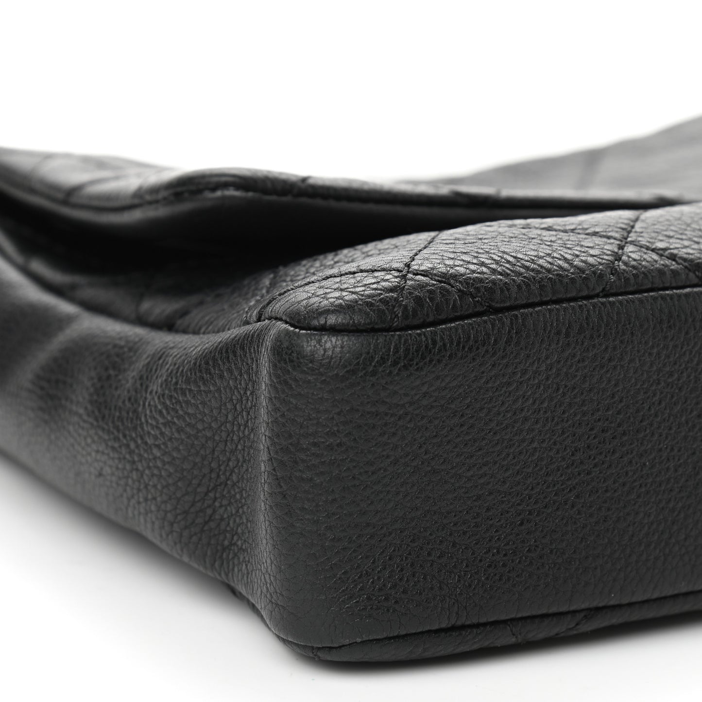 Calfskin Quilted Couture Messenger Black