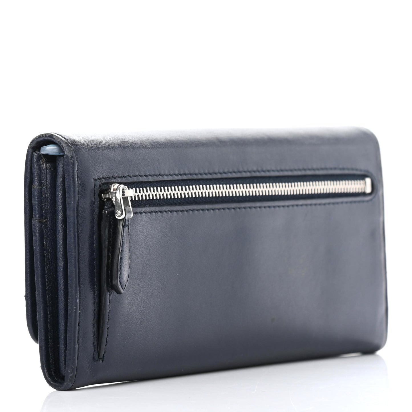 Soft Calf Bi-Color Continental Flap Travel Wallet Baltico Astrale