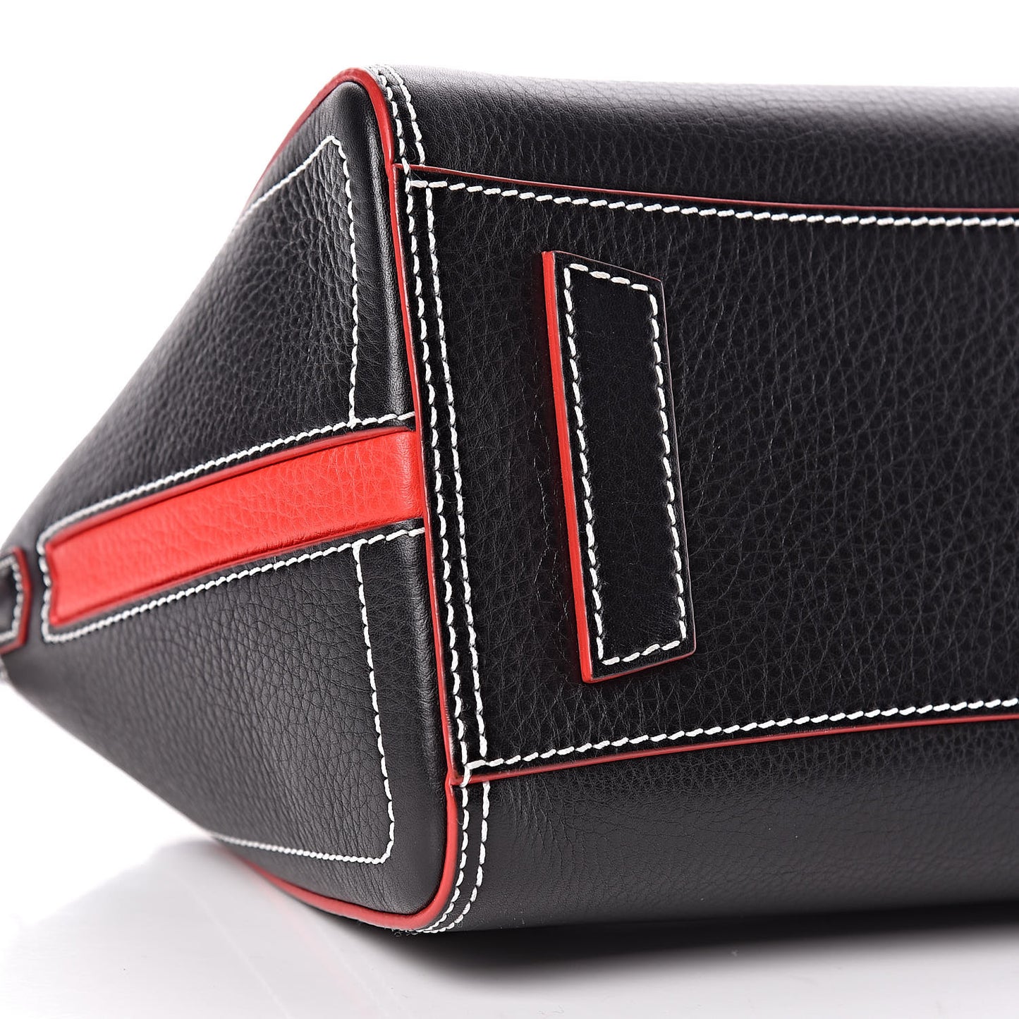 Calfskin Contrast Stitched Small Antigona Black