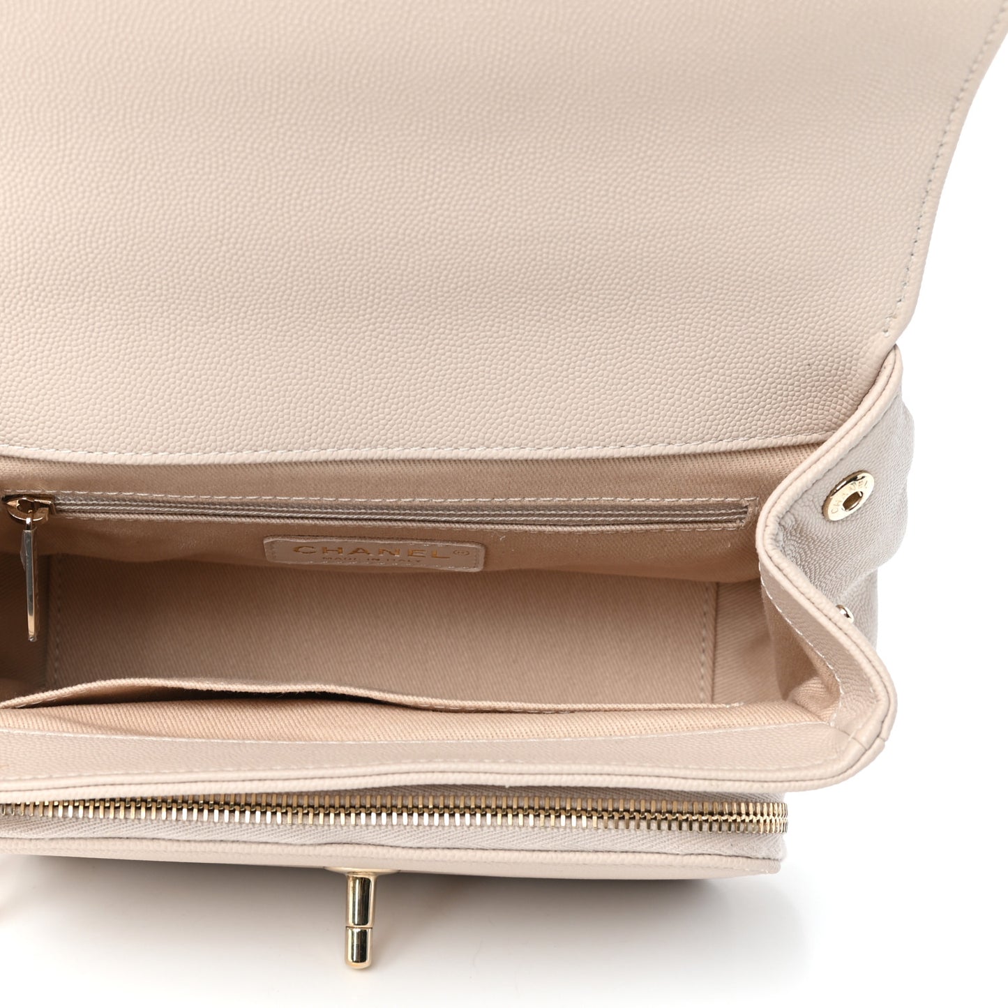 Caviar Quilted Medium Business Affinity Flap Beige
