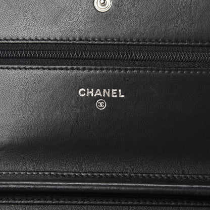 Chanel Lambskin Quilted Boy Wallet On Chain WOC Black 9 of 13