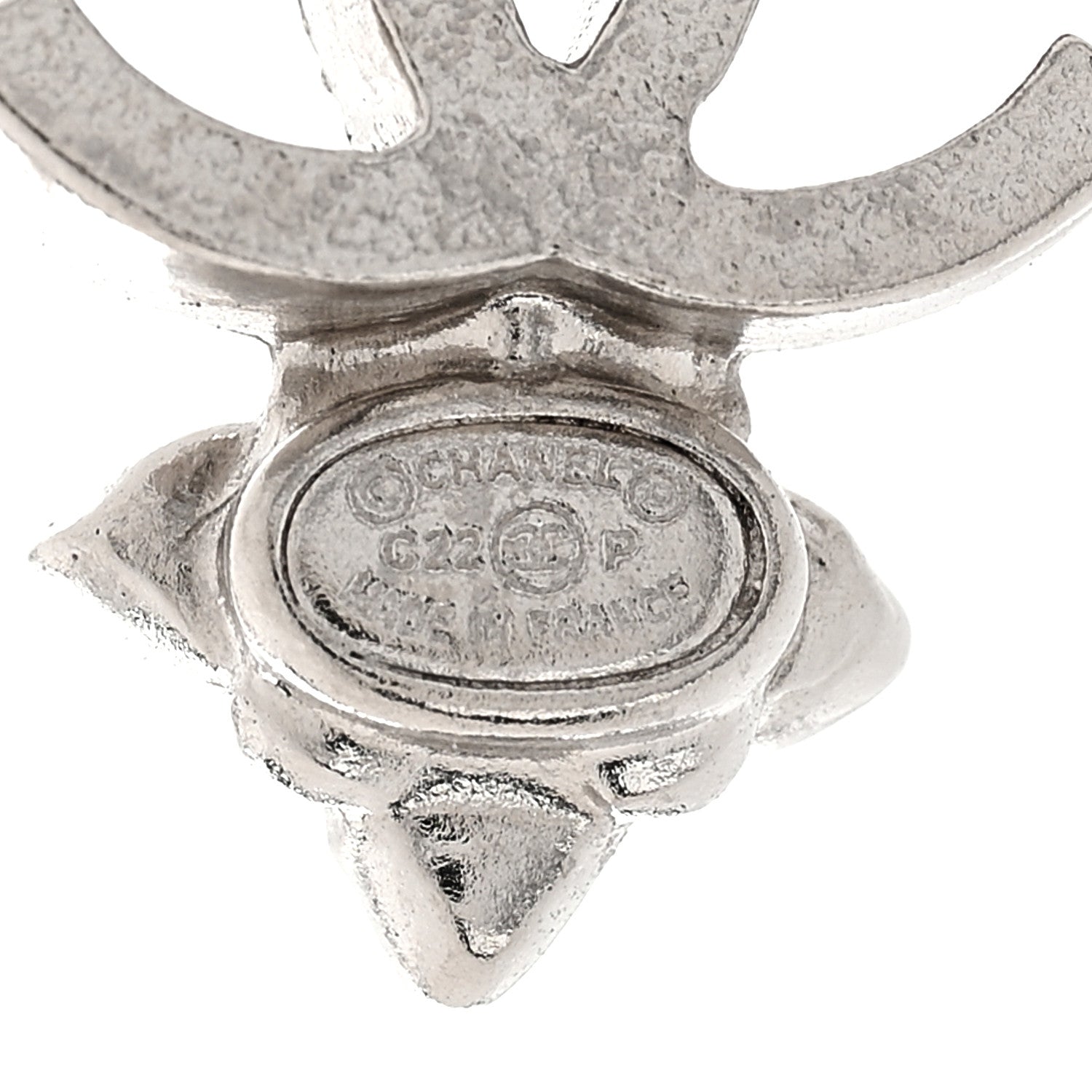 Chanel Crystal Pearl Flower CC Earrings Silver 3 of 5