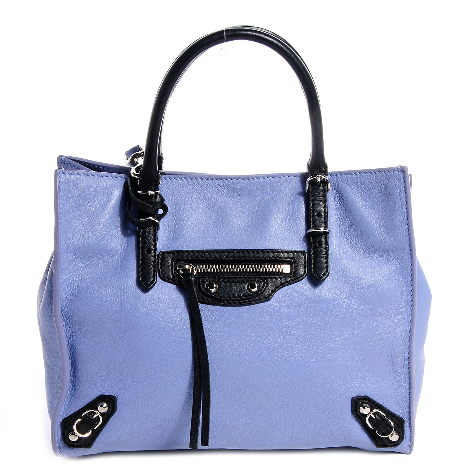 Balenciaga Veau Souple Bi-Color Papier Mini A4 Zip Around Tote Purple Black 1 of 8