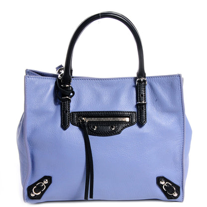 Balenciaga Veau Souple Bi-Color Papier Mini A4 Zip Around Tote Purple Black 1 of 8