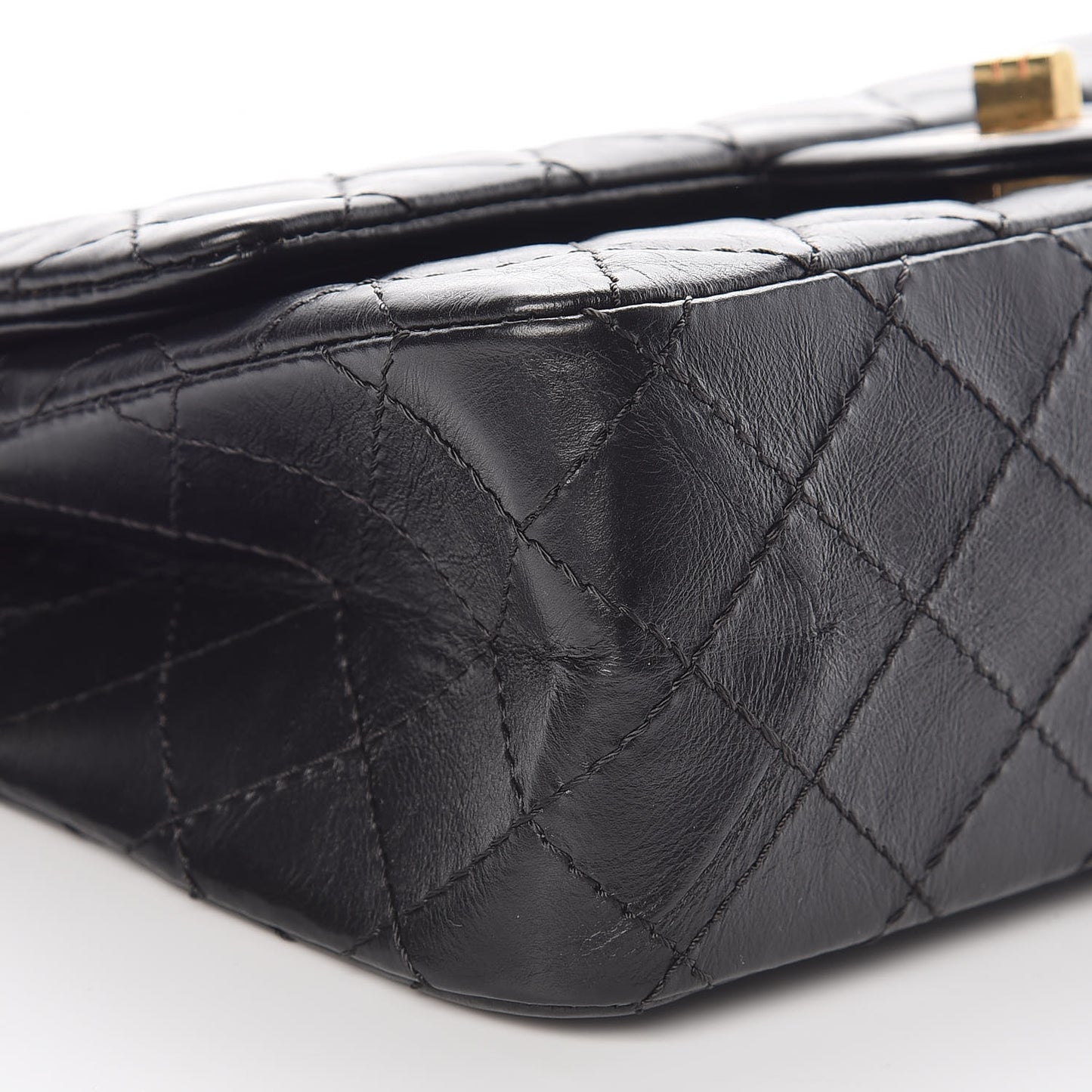 Aged Calfskin Quilted 2.55 Reissue 225 Flap Black