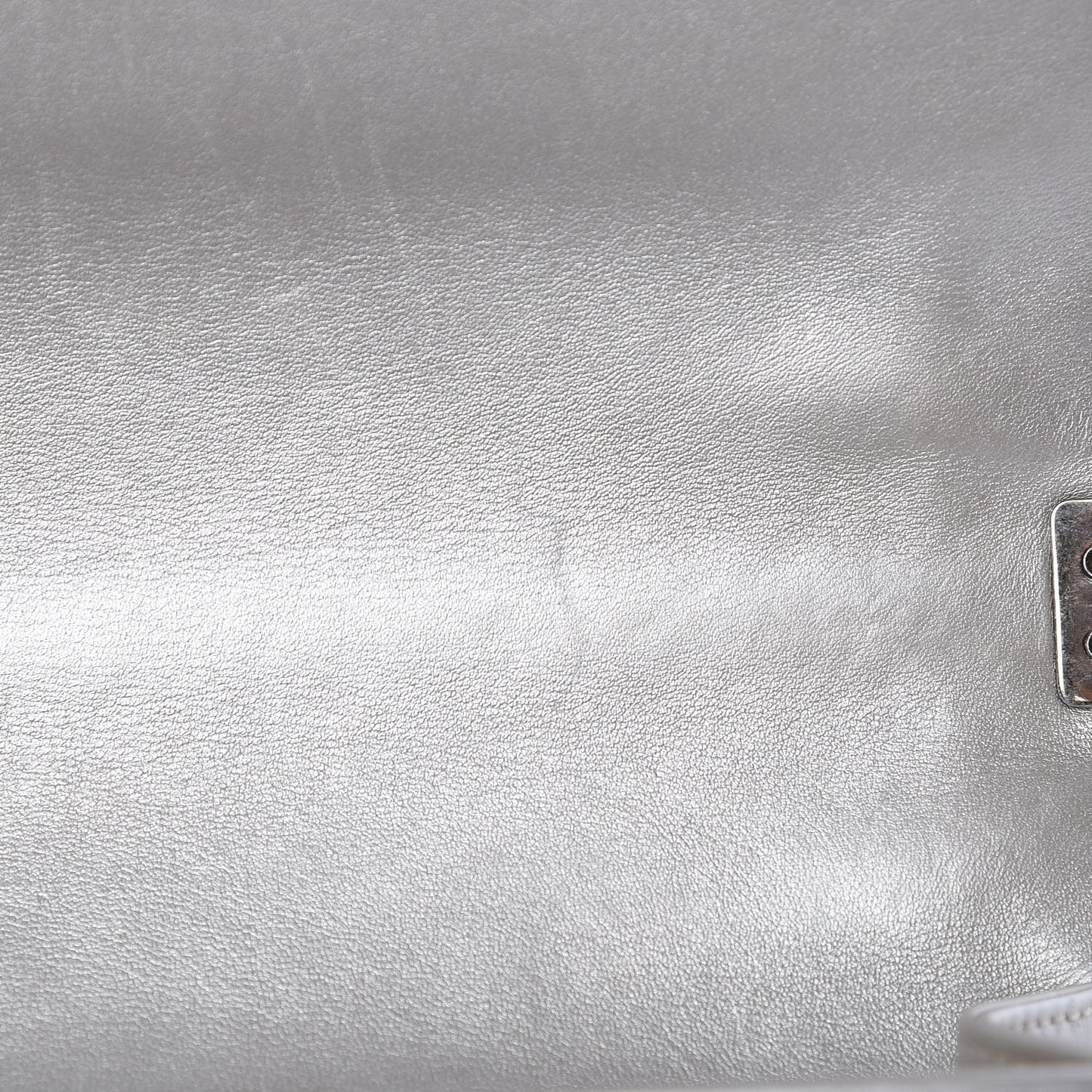 Metallic Calfskin Quilted New Medium Boy Flap Silver