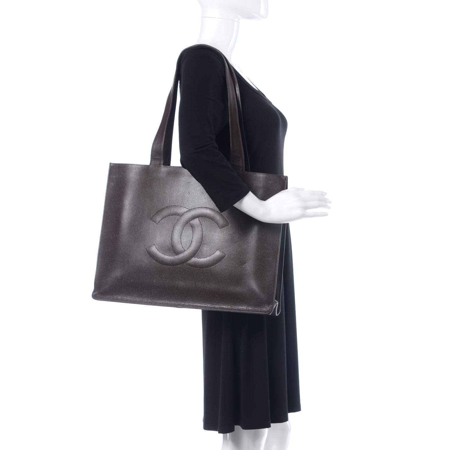 Chanel Caviar CC Shoulder Bag Brown 2 of 13