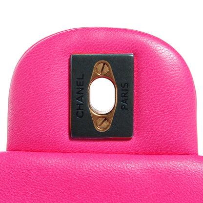 Chanel Lambskin Chevron Quilted Extra Mini Flap Dark Pink 8 of 8