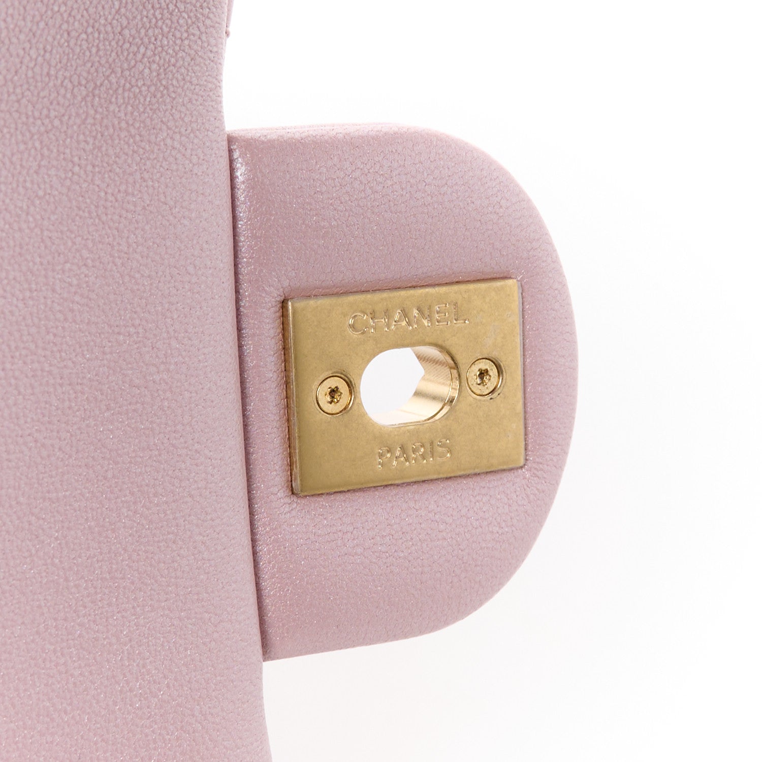 Chanel Shiny Lambskin Quilted Pearl Twist Mini Square Flap Light Pink 7 of 12