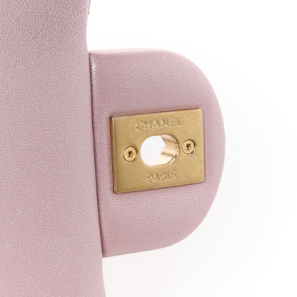 Chanel Shiny Lambskin Quilted Pearl Twist Mini Square Flap Light Pink 7 of 12