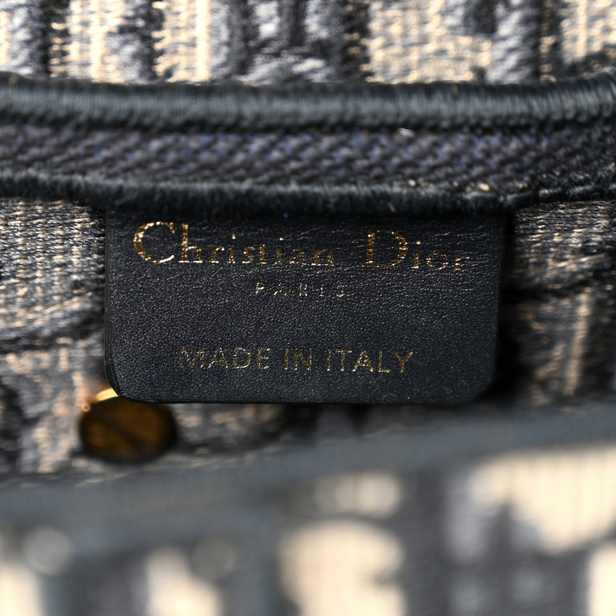 Christian Dior Oblique Embroidered Saddle Bag Blue 6 of 11