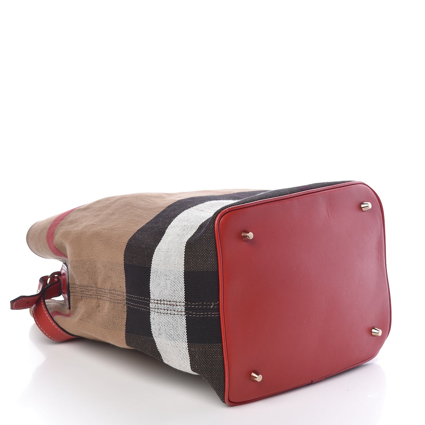 Canvas Mega Check Medium Ashby Hobo Cadmium Red