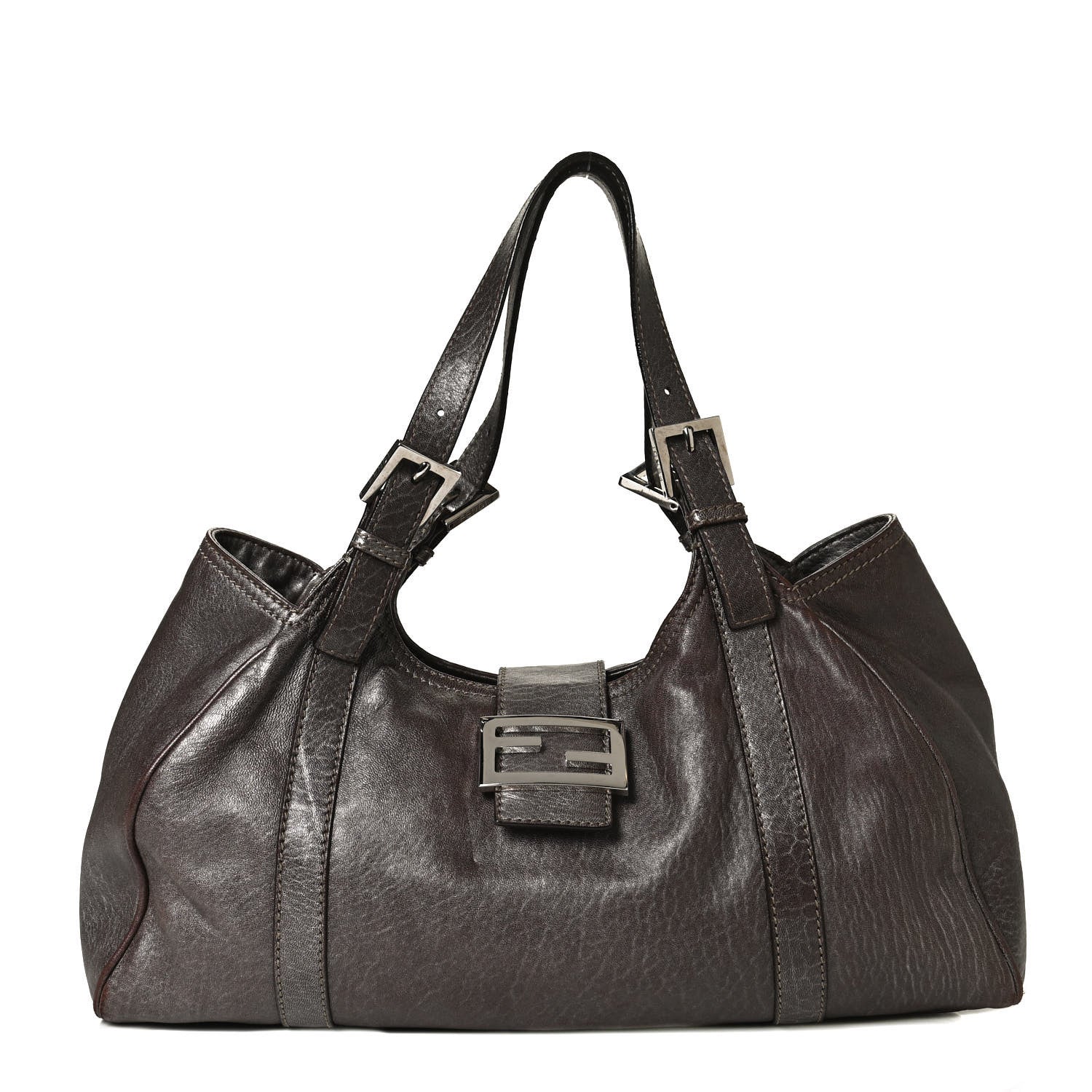 Fendi Metallic Calfskin Shoulder Bag Brown 1 of 12