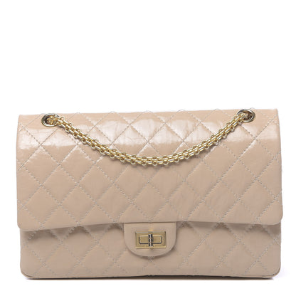 Chanel Distressed Patent Quilted 2.55 Reissue 226 Flap Beige 1 of 13