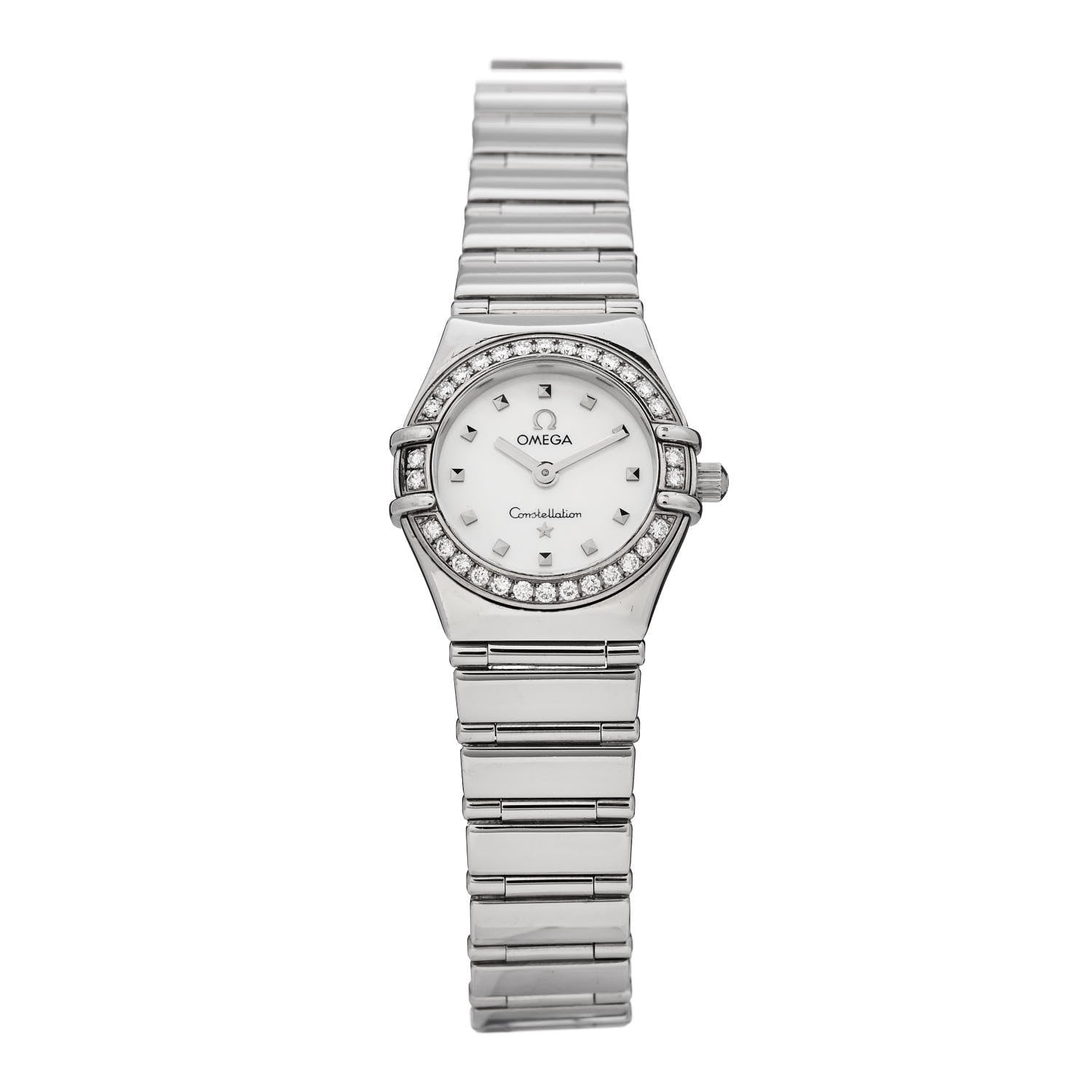 Omega Stainless Steel Diamond Bezel Mother of Pearl 22mm Constellation My Choice Quartz Watch 1465.71.00 1 of 4