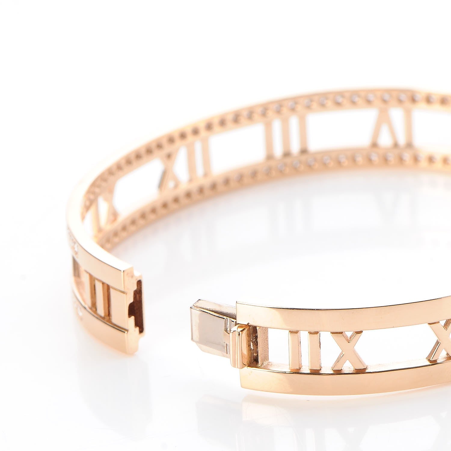 Tiffany 18K Rose Gold Atlas Open Hinged Bangle M 5 of 6