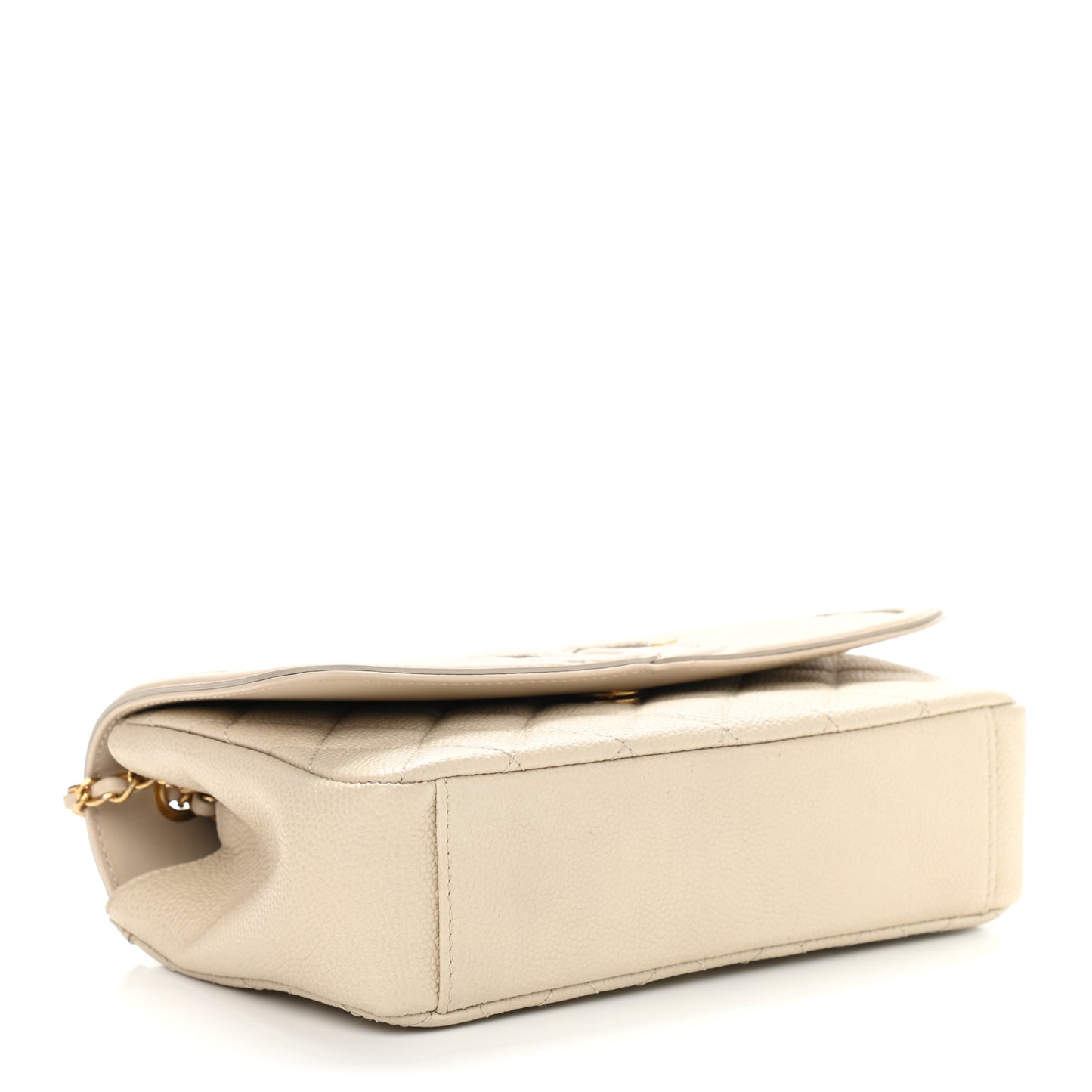 Caviar Quilted Small CC Filigree Flap Light Beige