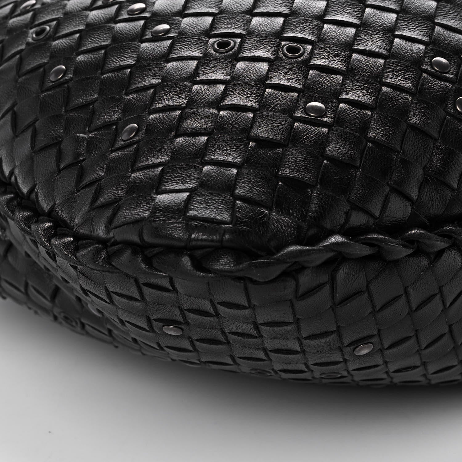Bottega Veneta Nappa Intrecciato Studded Large Veneta Hobo Black 9 of 10