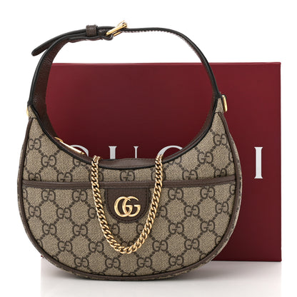 Gucci GG Supreme Monogram Textured Dollar Calfskin Small Ophidia Shoulder Bag Beige Ebony New Acero 11 of 11