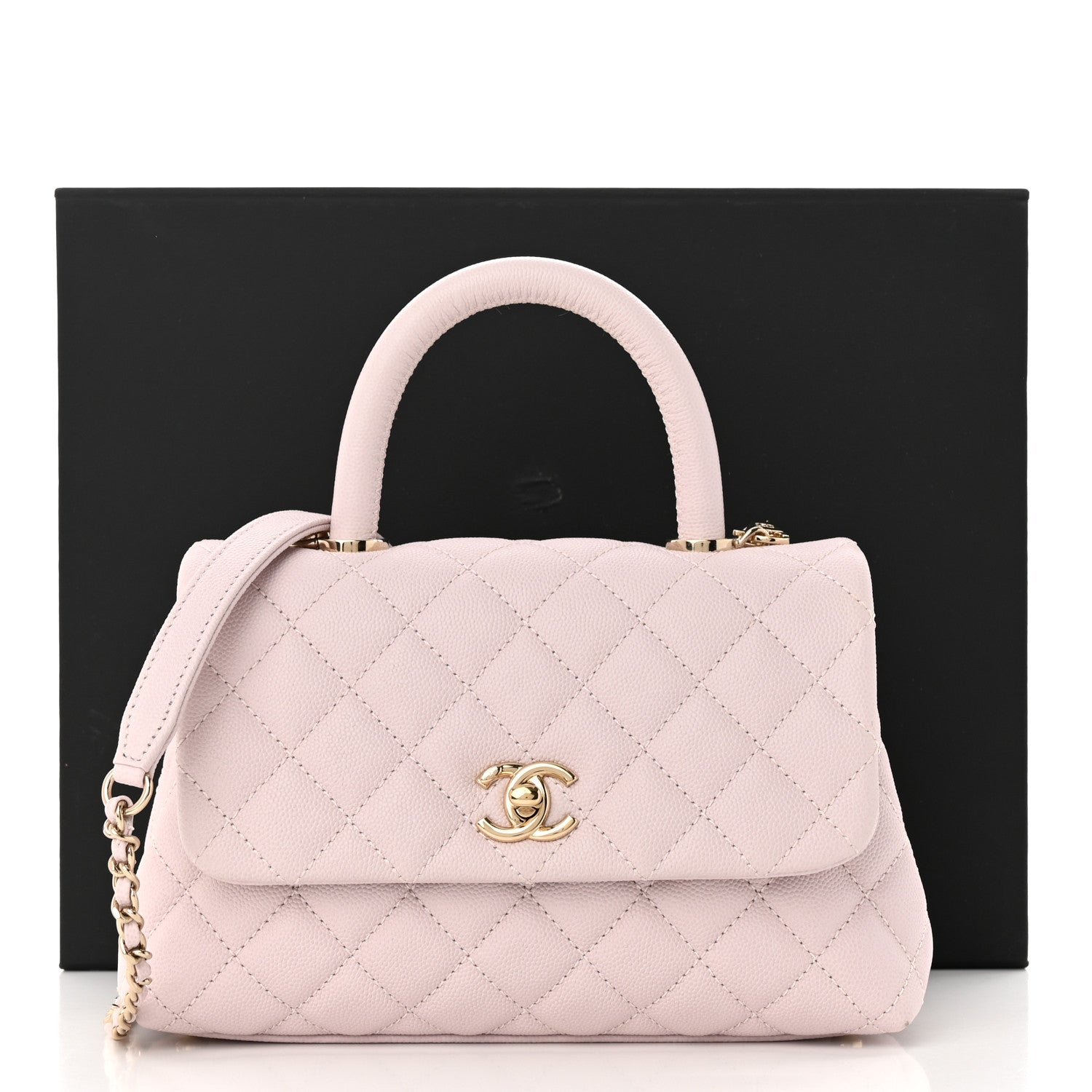 Chanel Caviar Quilted Mini Coco Handle Flap Light Pink 12 of 12