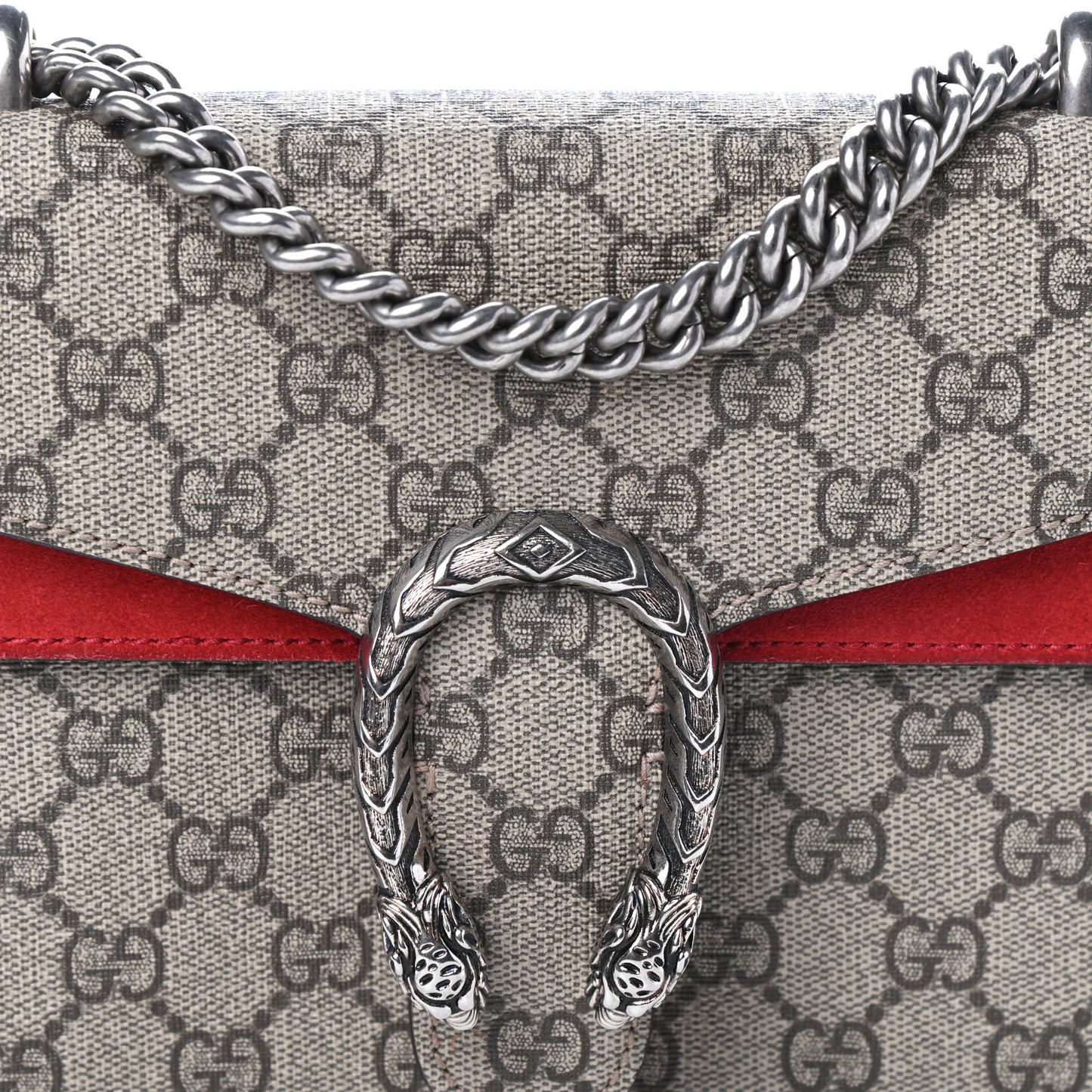 GG Supreme Monogram Mini Dionysus Shoulder Bag Hibiscus Red