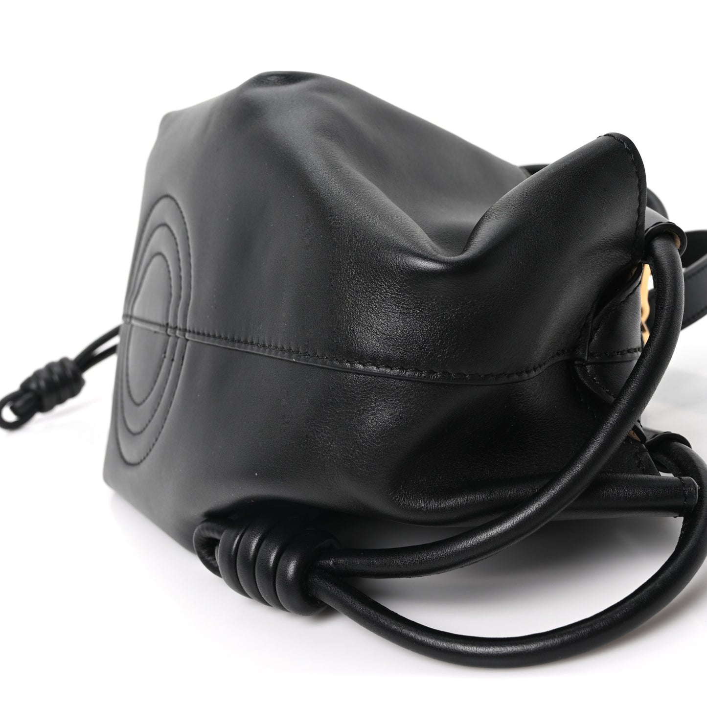 Shiny Nappa Calfskin Small Paseo Bag Black