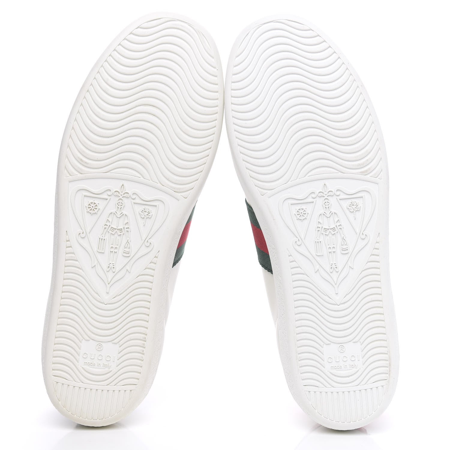 Gucci Calfskin Ayers Bee Embroidered Womens Ace Sneakers 37.5 White Green 5 of 8