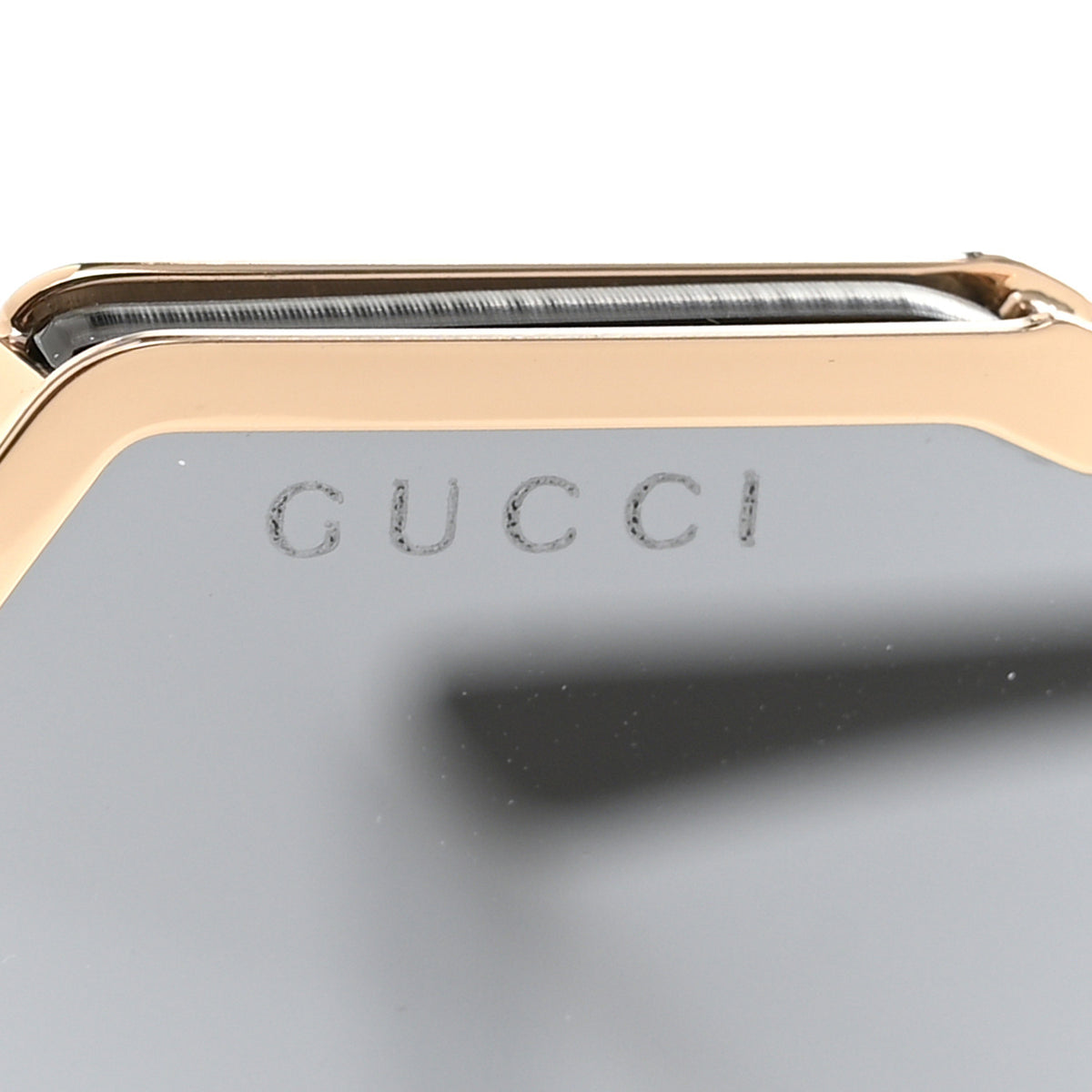 Gucci Metal Rimless Square Sunglasses GG0291S Black Gold 7 of 8