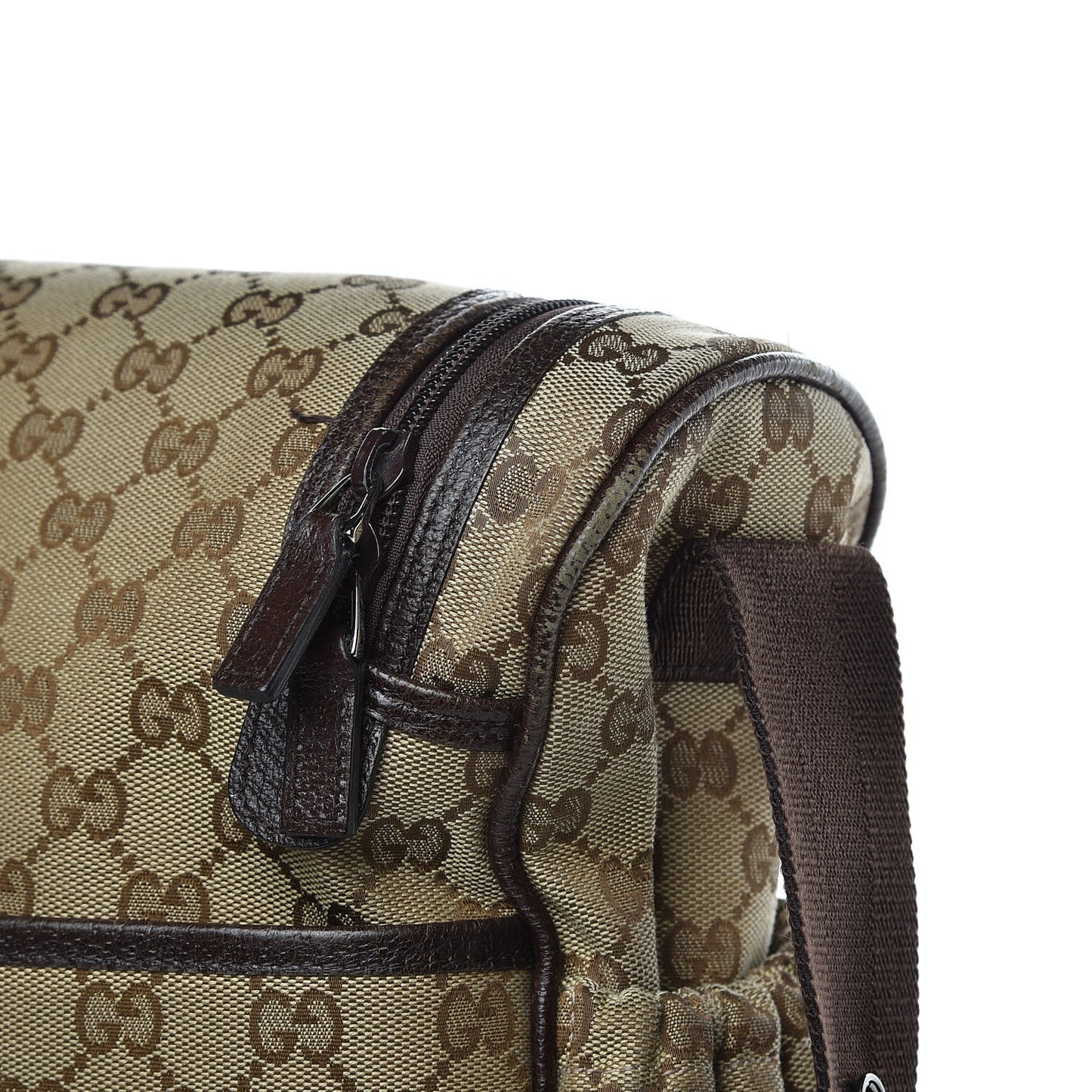 Monogram Natural Pigskin Large Diaper Bag Beige Ebony Cocoa Dark Chocolate