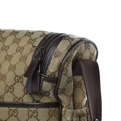 Gucci Monogram Natural Pigskin Large Diaper Bag Beige Ebony Cocoa Dark Chocolate 10 of 18