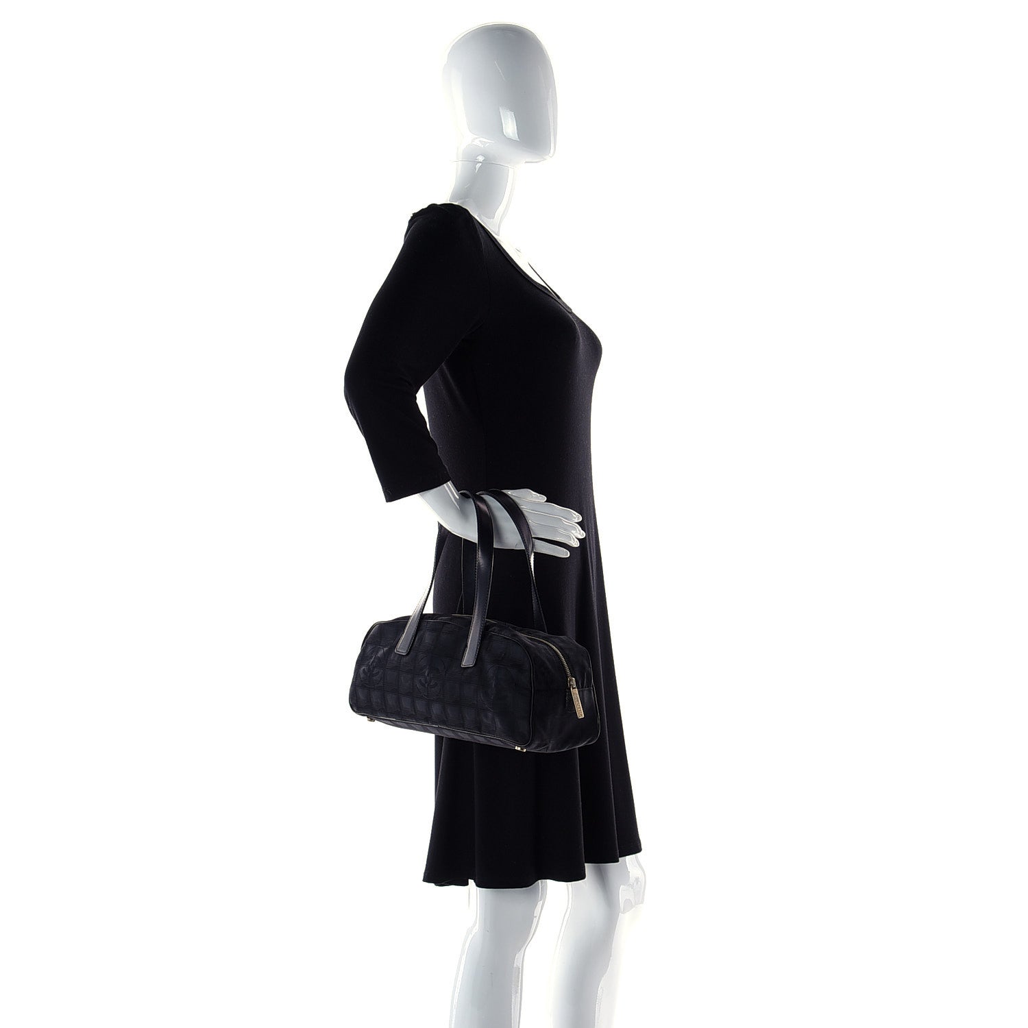 Chanel Nylon Travel Bowler Black 2 of 12