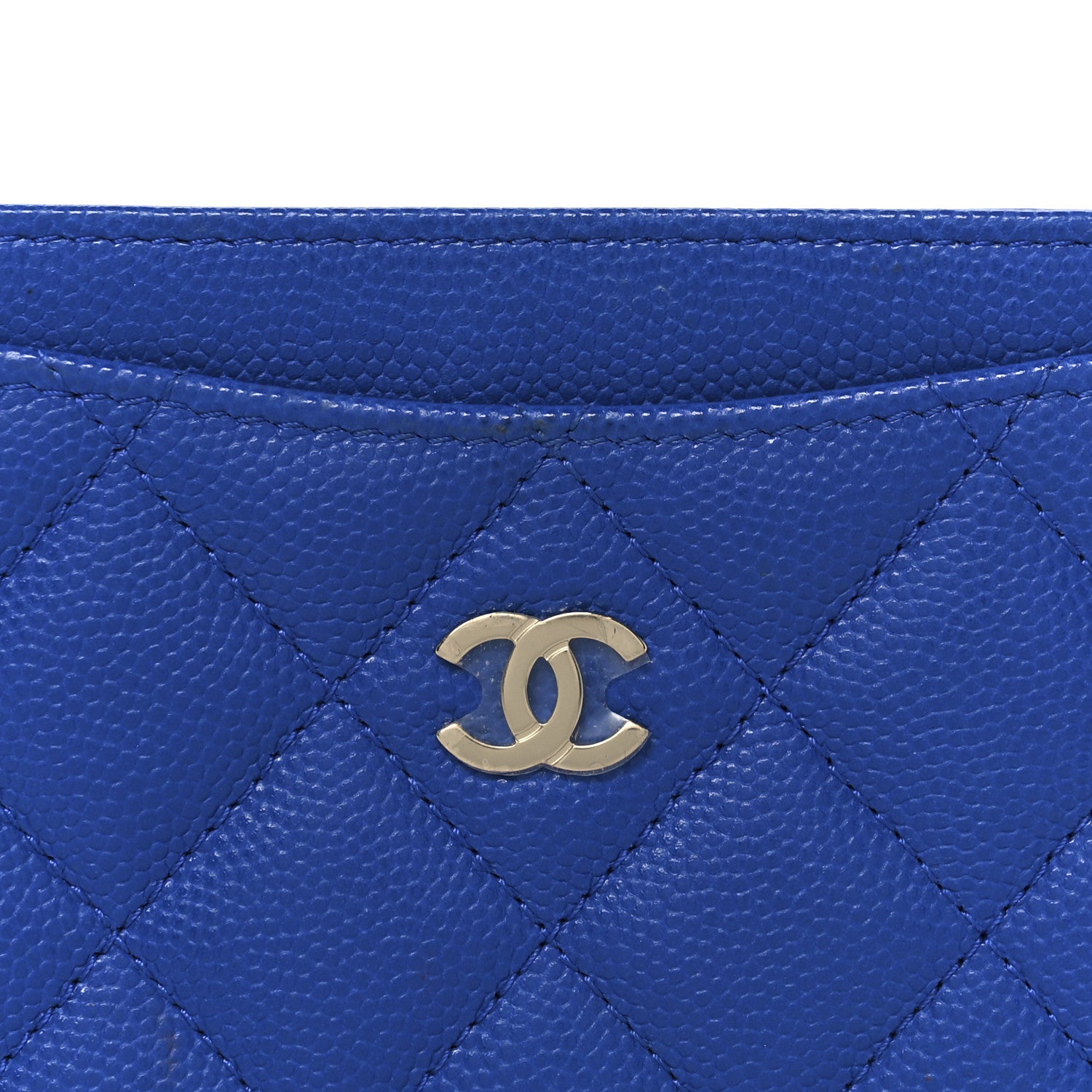 Chanel Caviar Quilted Card Holder Blue 9 of 9