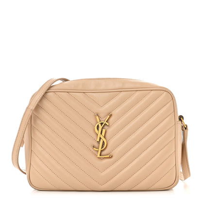 Saint Laurent Calfskin Matelasse Monogram Lou Camera Bag Dark Beige 1 of 15
