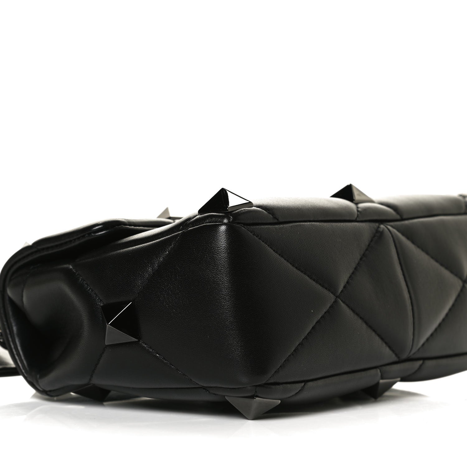 Valentino Garavani Nappa Monochrome Medium Roman Stud Shoulder Bag Black 8 of 10