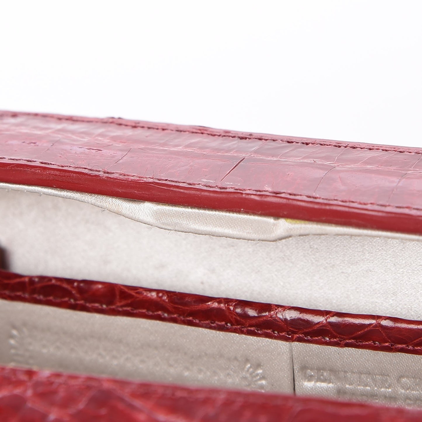 Crocodile Box Clutch Red